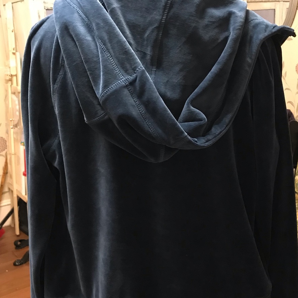 Calvin Klein Performance! Dark Blue Velour Zip Up Hoodie - Picture 12 of 13